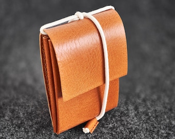 Hand-stitched Leather Wallet Simple Me Minimal Camel Leather