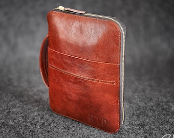 Leather Travel Folio Organizer Portfolio Case iPad Mini Hand-made