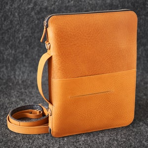 Leather Travel Folio Organizer Portfolio Case iPad Pro 10.5" iPad Pro 9,7" Cinturino a spalla fatto a mano