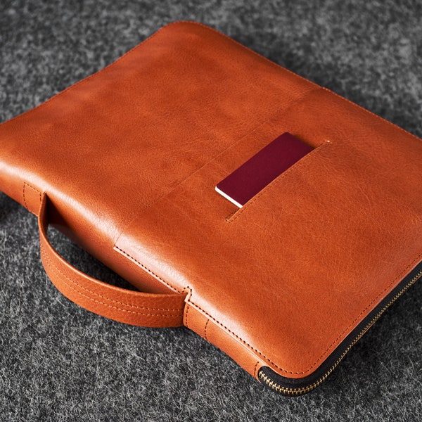 Leder Travel Folio Organizer Portfolio Hülle iPad Pro 12.9" Handgefertigt