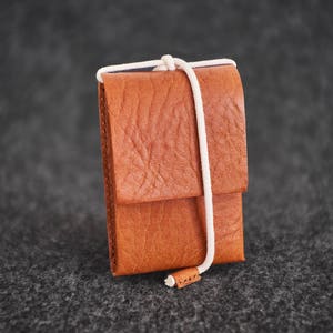 Cartera de cuero cosida a mano Simple Me II Minimal Camel Leather