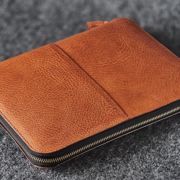 Leather Felt Travel Organizer Folio iPad Pro Documents Portfolio Laptop Bag Clutch Case