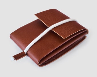 Hand stitched Wallet Simple Me KZNR Minimal Brown