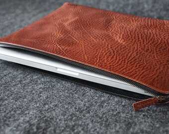 Leather Padded Laptop Bag Case Folio Hand-made