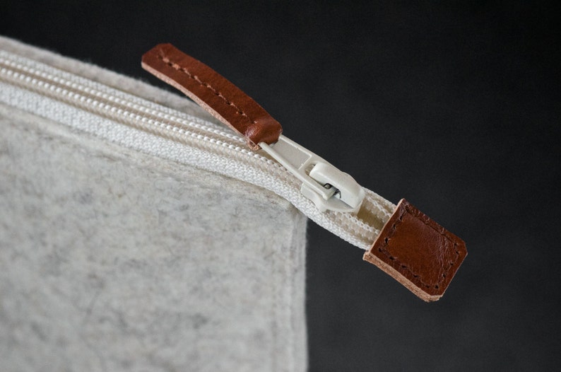 Laptop Felt and Leather Folio Sleeve Hand-made