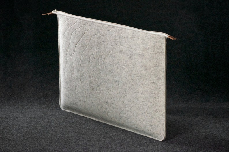 Laptop Felt and Leather Folio Sleeve Hand-made