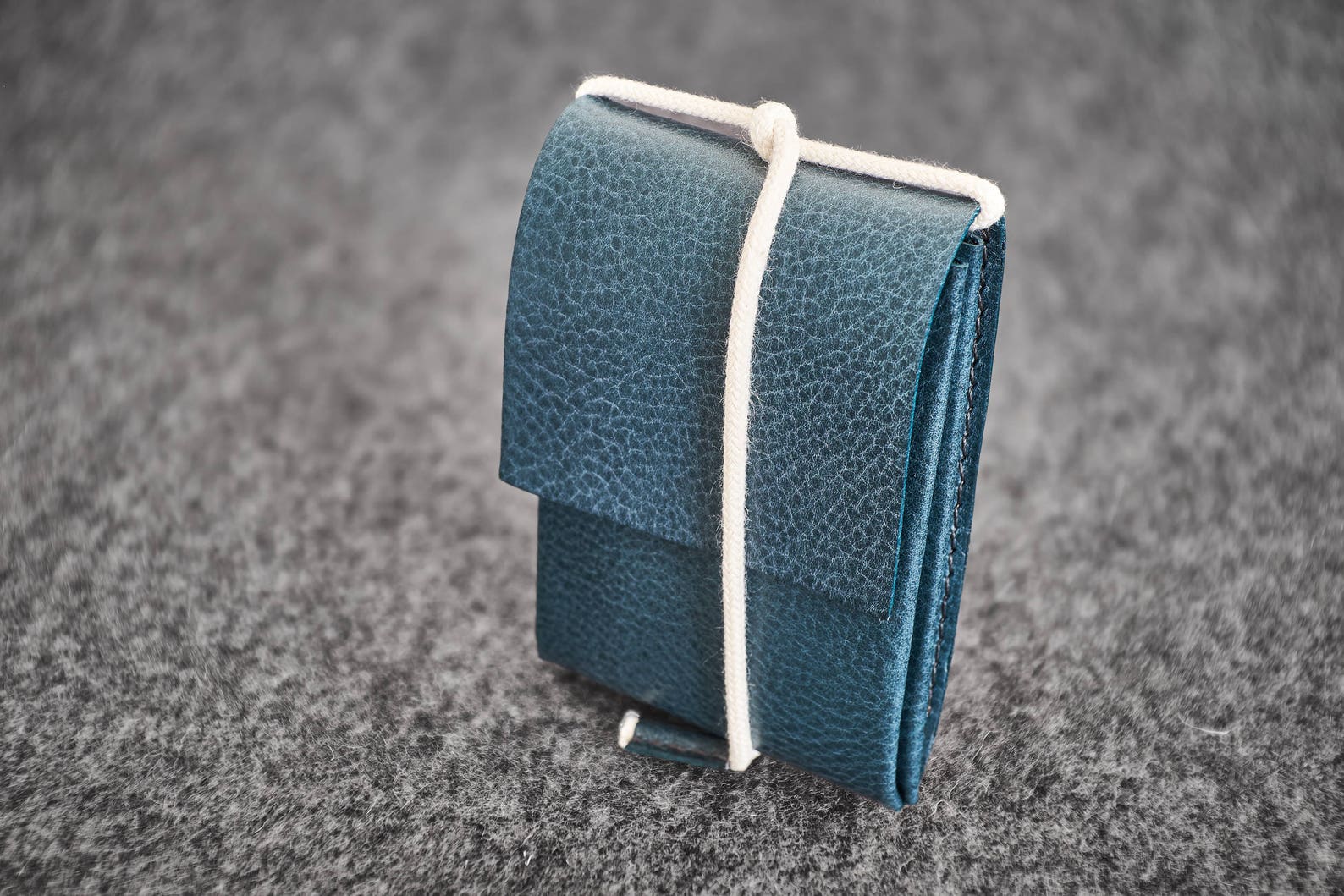 Handstitched Leather Wallet Simple Me Minimal Ocean Blue Etsy