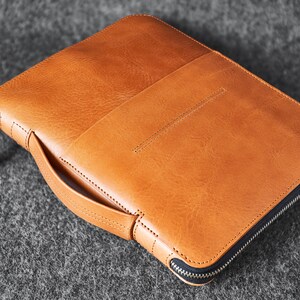Leather Travel Folio Organizer Portfolio Case iPad Pro 9.7 10.5 11 Hand ...