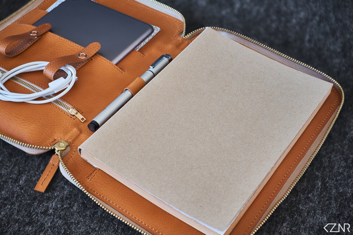 Leather Travel Folio Organizer Portfolio Case Ipad Mini Etsy