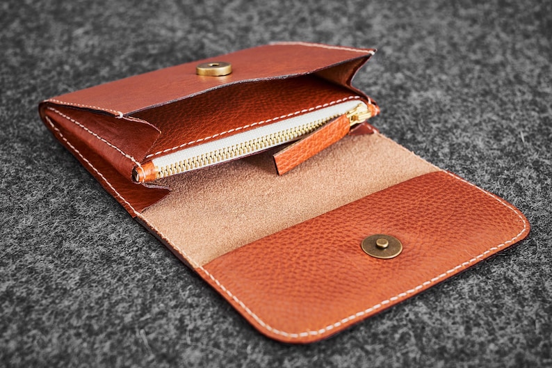 Handstitched Leather Wallet / Honey Brown Etsy