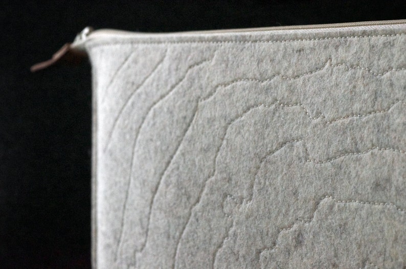 Laptop Felt and Leather Folio Sleeve Hand-made