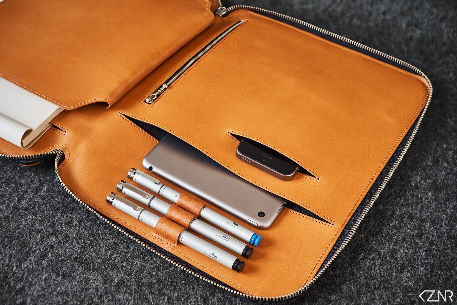 Leather Travel Folio Organizer Portfolio Case Ipad Pro Etsy