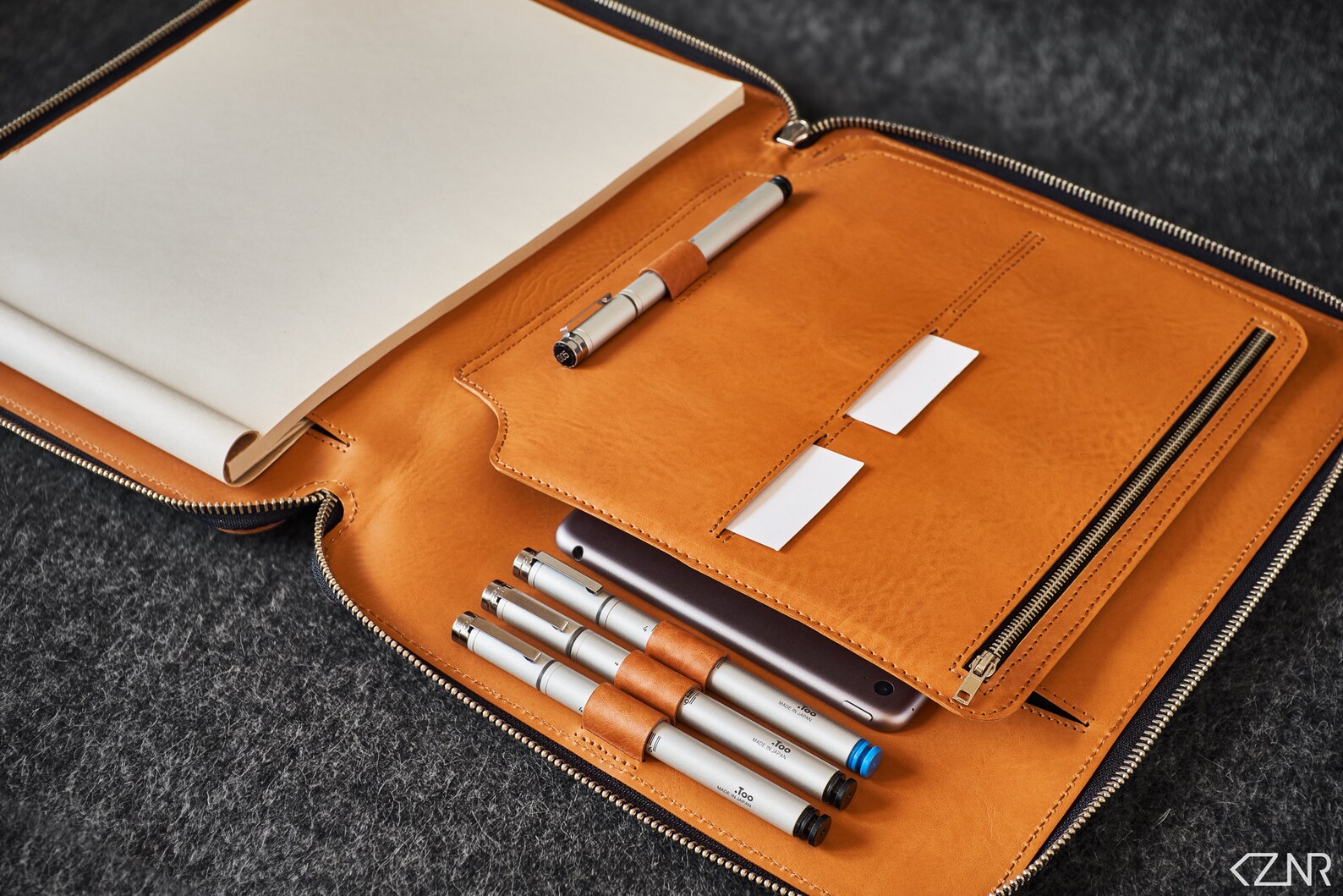 Leather Travel Folio Organizer Portfolio Case Ipad Pro Etsy