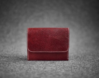 Hand-stitched leather wallet / Dark Violet Brown