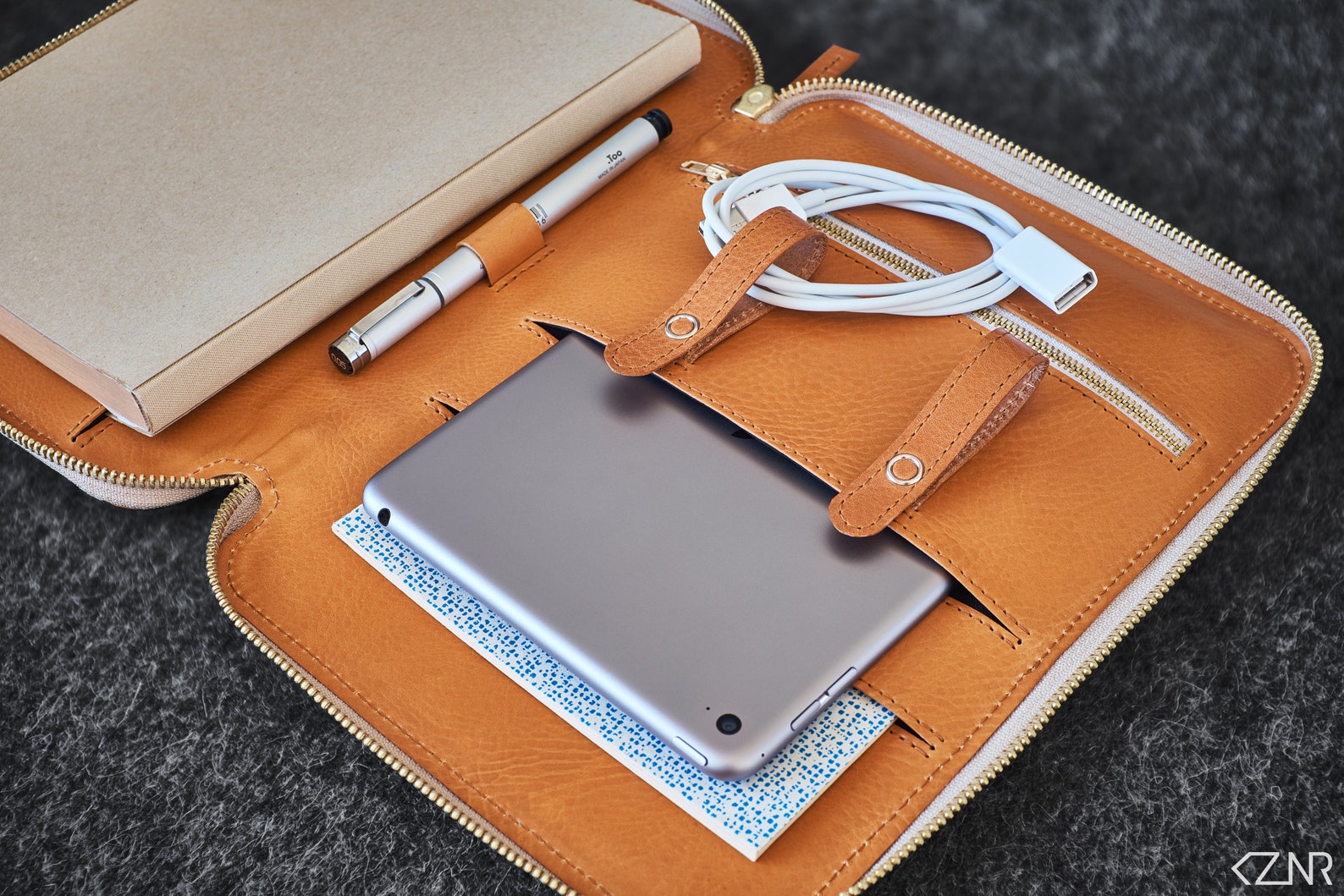 Leather Travel Folio Organizer Portfolio Case Ipad Mini Etsy