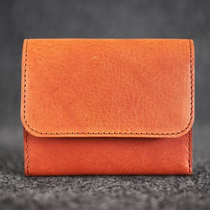Cartera de cuero Cosida a mano / Tan imagen 2