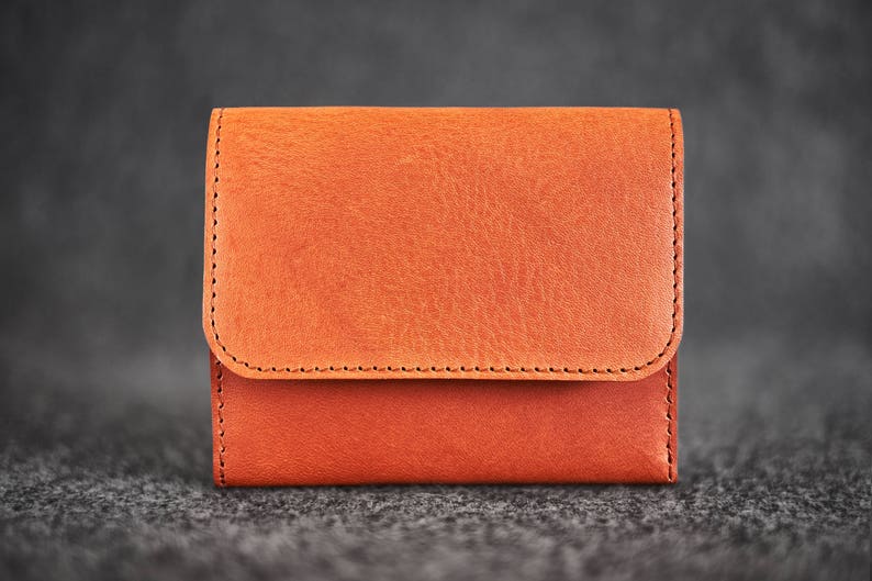 Cartera de cuero Cosida a mano / Tan imagen 2