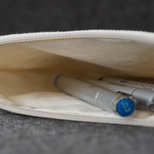 Cotton Linen Leather Clutch Sailor II Hand-made image 4