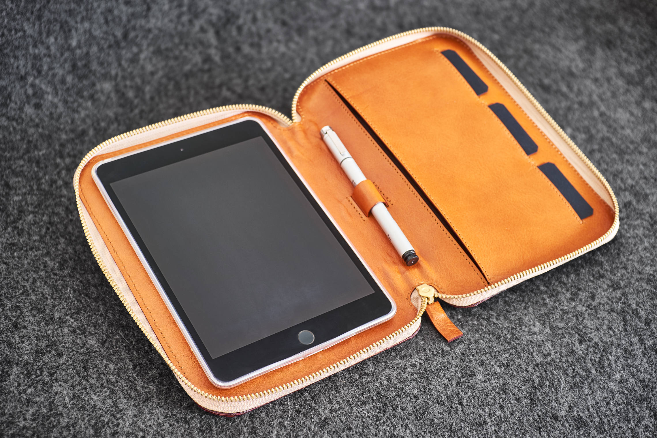 Leather Folio iPad Mini 4 Travel Case Handmade Etsy