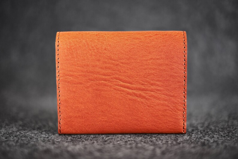 Cartera de cuero Cosida a mano / Tan imagen 3