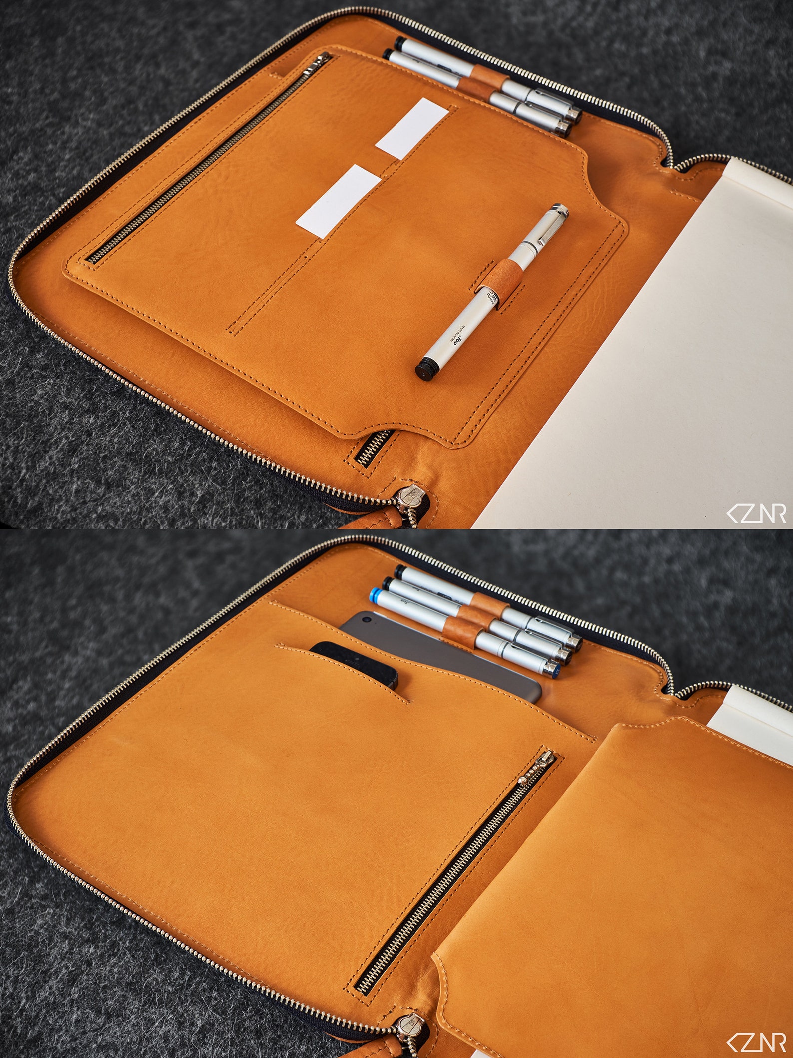 Leather Travel Folio Organizer Portfolio Case Ipad Pro Etsy