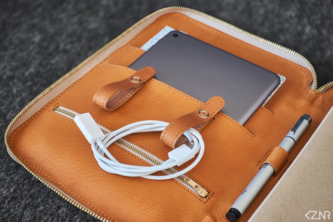 Leather Travel Folio Organizer Portfolio Case Ipad Mini Etsy