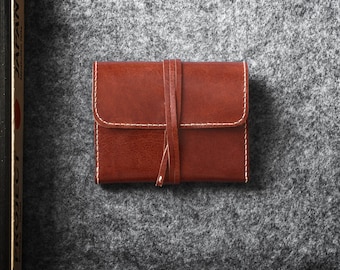 Hand-stitched leather wallet