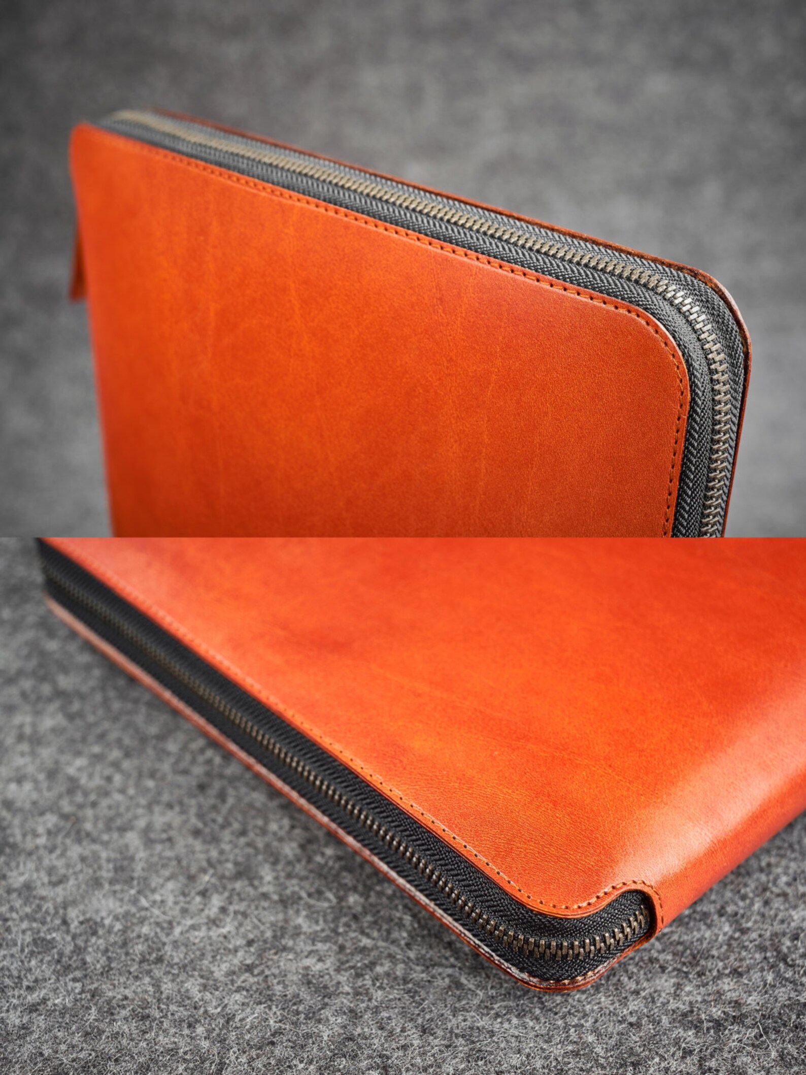 Leather Felt Travel Organizer Folio Documents Portfolio Laptop Etsy