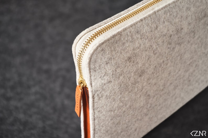 Laptop Felt and Leather Folio Case Handmade Etsy