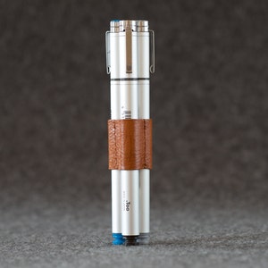 Leather Pen Case Holder Strap Hand made KZNR
