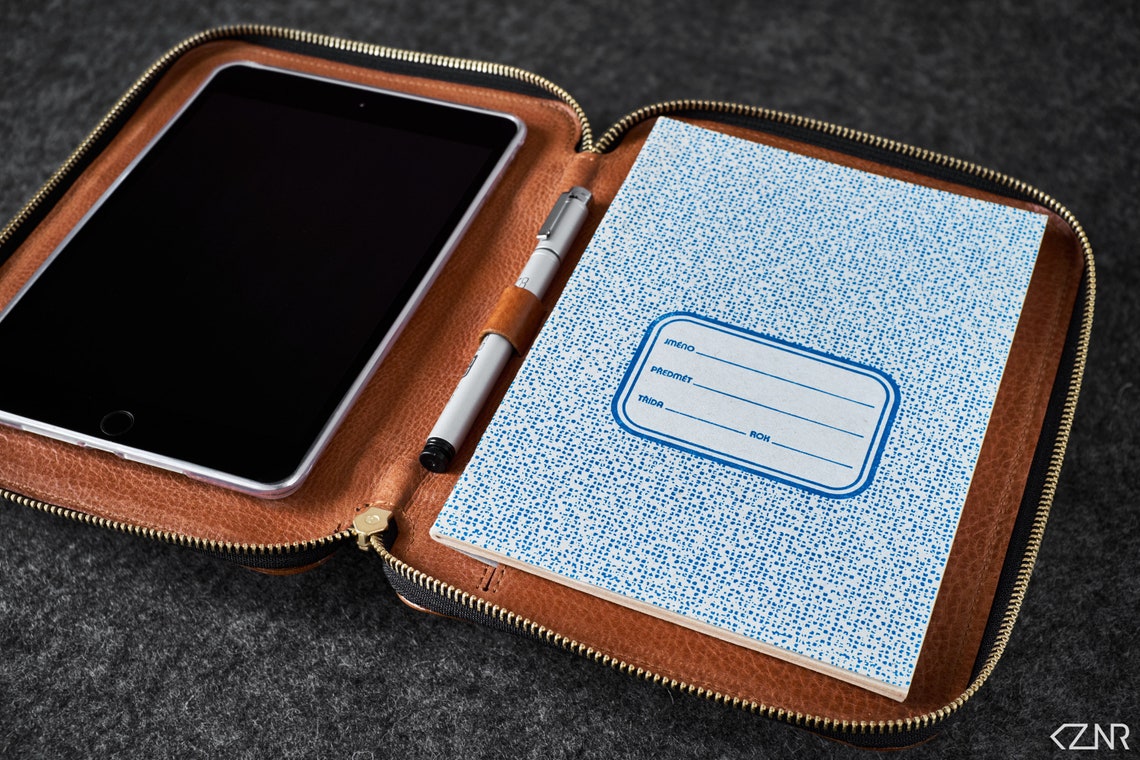 Leather Folio iPad Mini 4 Travel Case Handmade Etsy