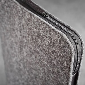 Laptop Macbook Air Felt and Leather Folio Case Hand-made