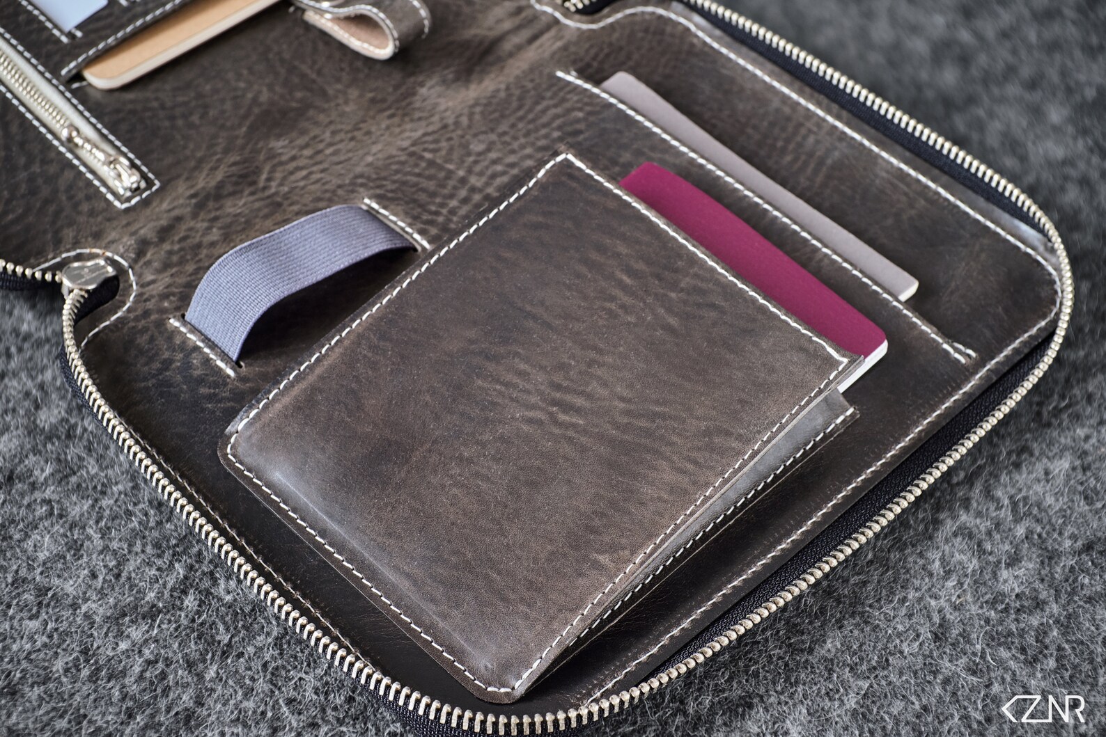 Leather Travel Folio Organizer Portfolio Case Ipad Mini Etsy