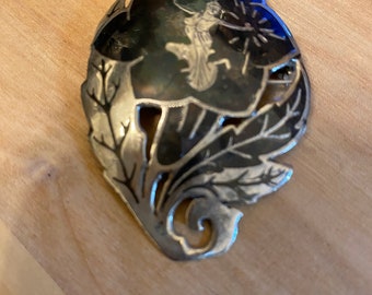 Vintage Siam Niello Brooch