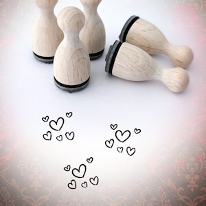 Mini stempel vliegende harten stempel