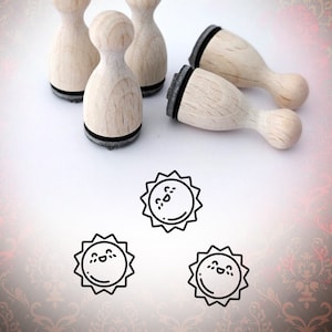 Mini stempel schattig weer zon stempel