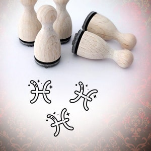 Signe du zodiaque Poissons Symbole Timbre MiniStamp