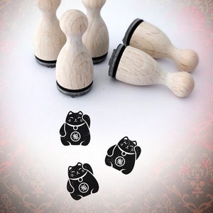 Ministempel Winkekatze Glückskatze Stempel