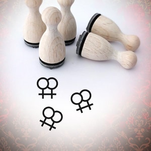 Gender Symbol Mann Lesbisch Stempel MiniStempel