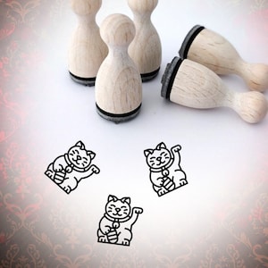 Mini templo agitando gato gato afortunado Maneki Neko