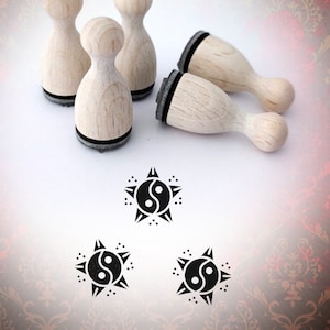 Tattoo Style Ying & Yang v2 Mini Timbro