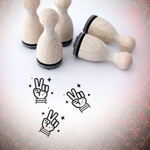 Mini Francobollo Hippie Pace Mano Simbolo Timbro