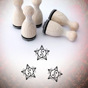 Tattoo Style Ying & Yang v1 Mini Timbro