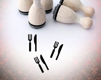 Knife and Fork Cutlery Stamp Mini Stamp