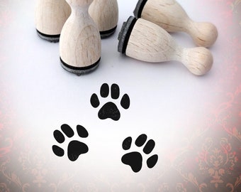 Mini sello con huellas de patas de gato