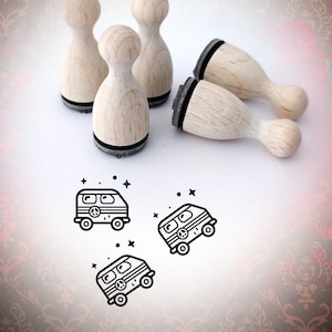 Mini Stamp Hippie Bus Van Stamp