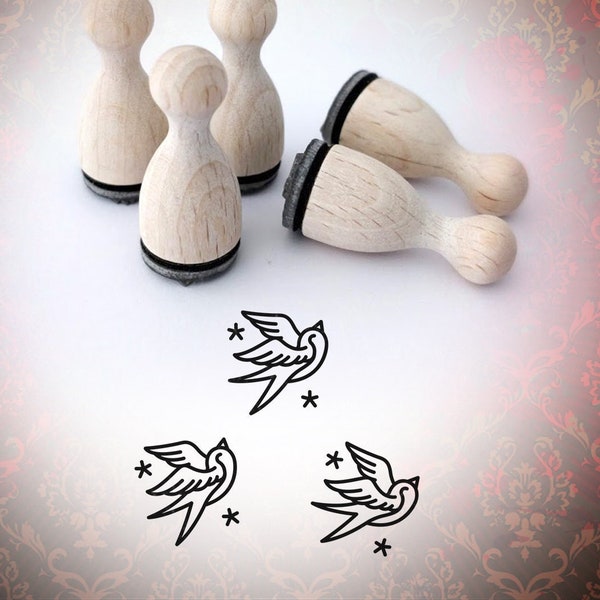 Tattoo Style Swallow Mini Stamp