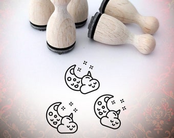 Mini Stamp Cute Weather Moon Cloud Stamp