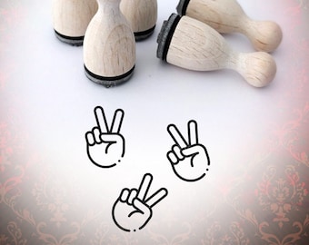 Mini Stamp Peace Hand Symbol