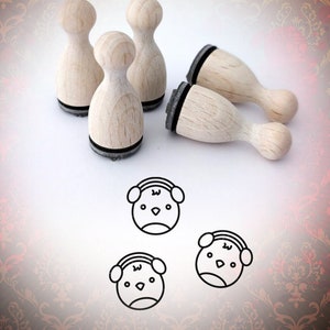 Ministempel Niedlicher Kücken mit Ohrenschützer Stempel